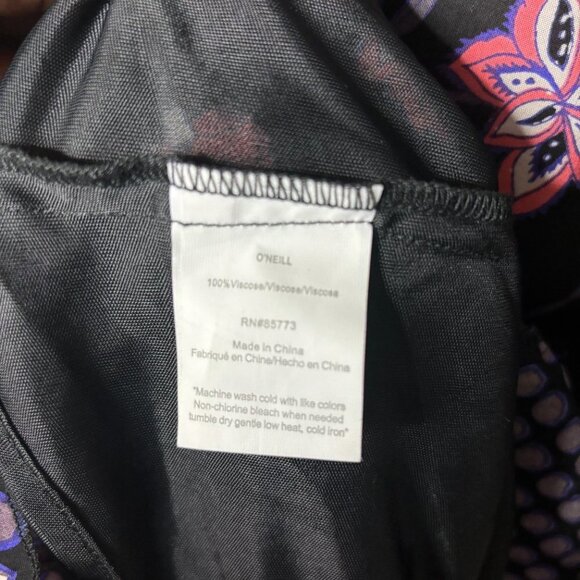 O'Neill x Anna Sui Dottie Floral Lace-up V-Neck Pleated Dress Sz M (1344) - Picture 8 of 8